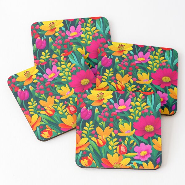 Item preview, Bold and vibrant botanical field brought to life through striking meta floral pattern designed and sold by Patternomania.