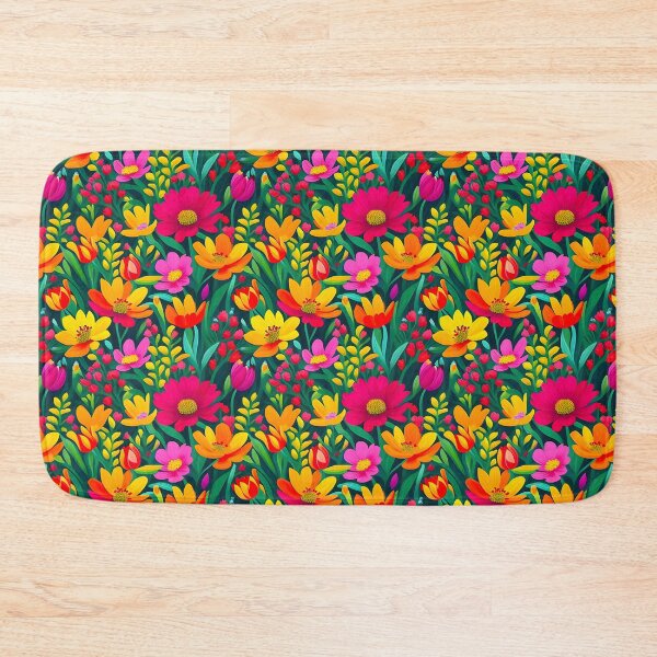 Item preview, Bold and vibrant botanical field brought to life through striking meta floral pattern designed and sold by Patternomania.