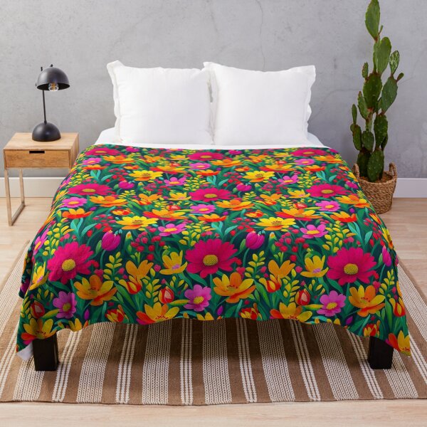 Item preview, Bold and vibrant botanical field brought to life through striking meta floral pattern designed and sold by Patternomania.