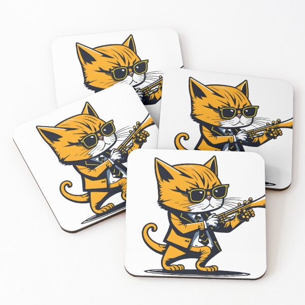 Item preview, The cat is blowing the trumpet. Cat band. designed and sold by ratchawoot.