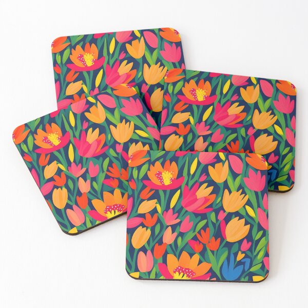 Item preview, Bold and vibrant botanical field brought to life through striking meta floral pattern designed and sold by Patternomania.