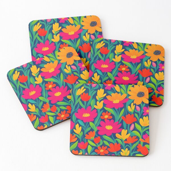 Item preview, Bold and vibrant botanical field brought to life through striking meta floral pattern designed and sold by Patternomania.
