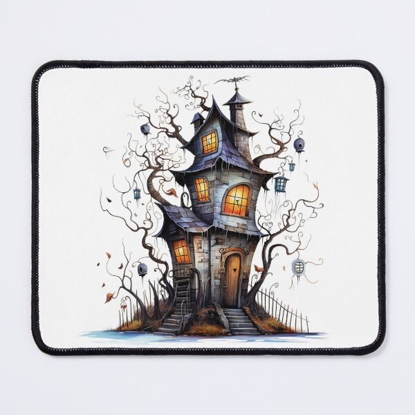 Item preview, Whimsical Creepy Haunted House in Watercolor Style designed and sold by Geeknip.