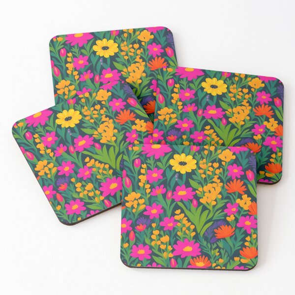 Item preview, Bold and vibrant botanical field brought to life through striking meta floral pattern designed and sold by Patternomania.