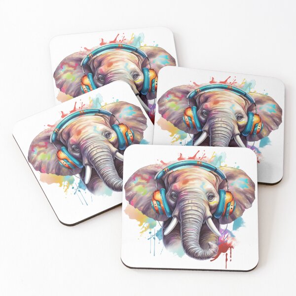 Item preview, Funny Elephant listening to music designed and sold by PrzemekJAS.