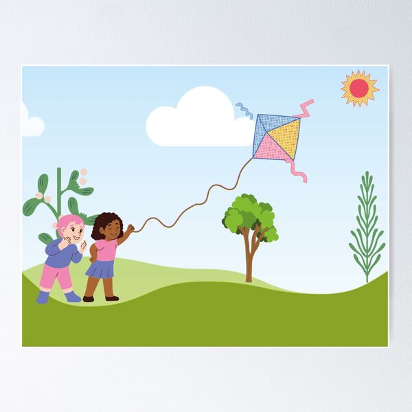 Boy Flying Kite Wall Art for Sale