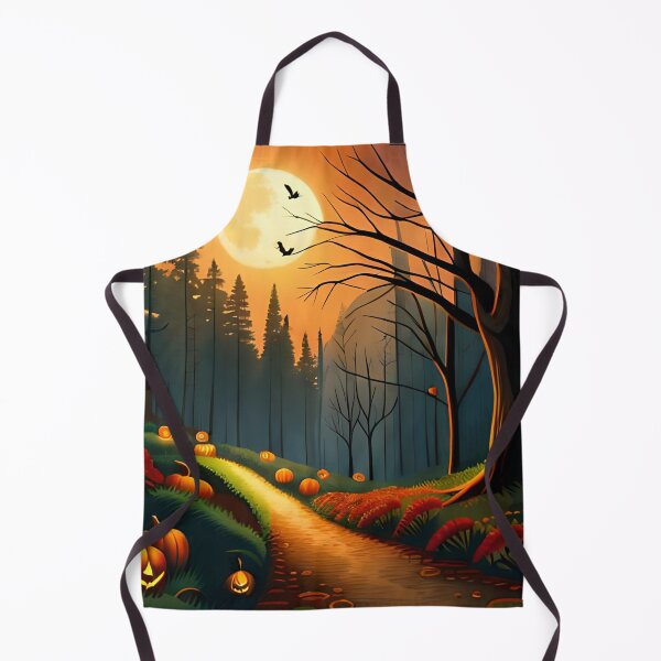 Item preview, Spooky Forest Path with Twisted Trees and Glowing Jack-o'-Lanterns designed and sold by yourfavdraw.