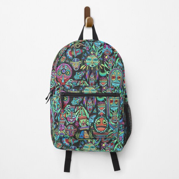 Item preview, jungle.deep. tribal hand drawn pattern, monstera, masks designed and sold by Soulape.
