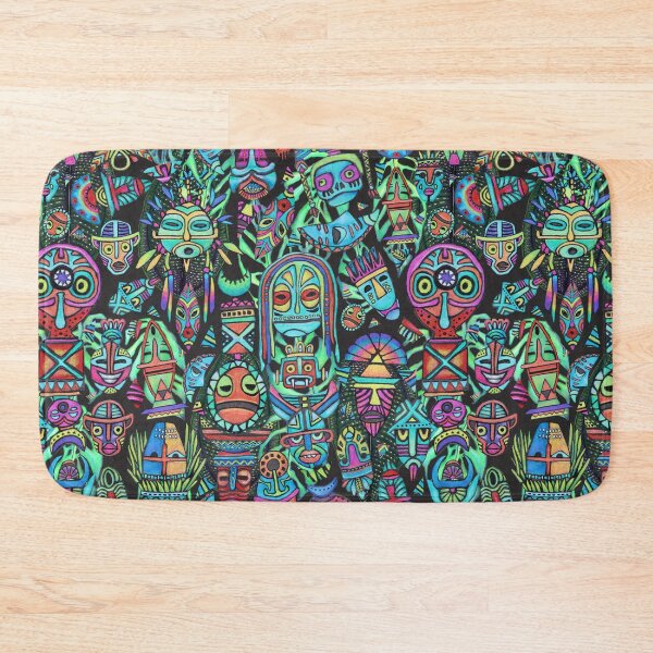 Item preview, jungle.deep. tribal hand drawn pattern, monstera, masks  designed and sold by Soulape.