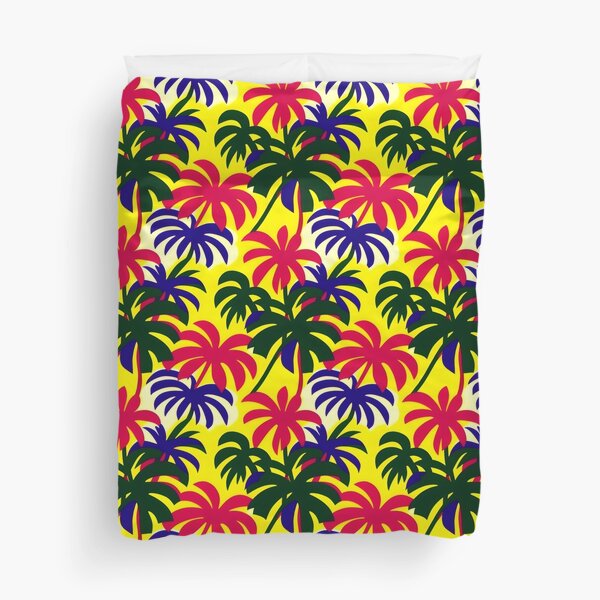 Vista previa del artículo con la obra «Un patrón de palmera de inspiración vintage, colores retro, Un patrón de palmera de inspiración vintage con colores retro y líneas atrevidas.», diseñado y vendido por Patternomania.