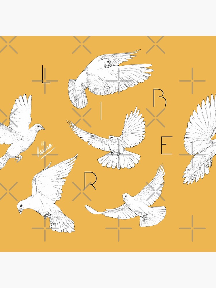 Aperçu 4 sur 4. Coussin avec l'œuvre L'ESPRIT LIBRE créée et vendue par IsaureEcartfixe.