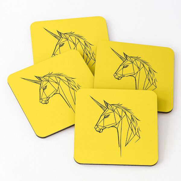 Item preview, Línea Negra Unicornio Oro Amarillo BG designed and sold by DiscoGypsyFish.