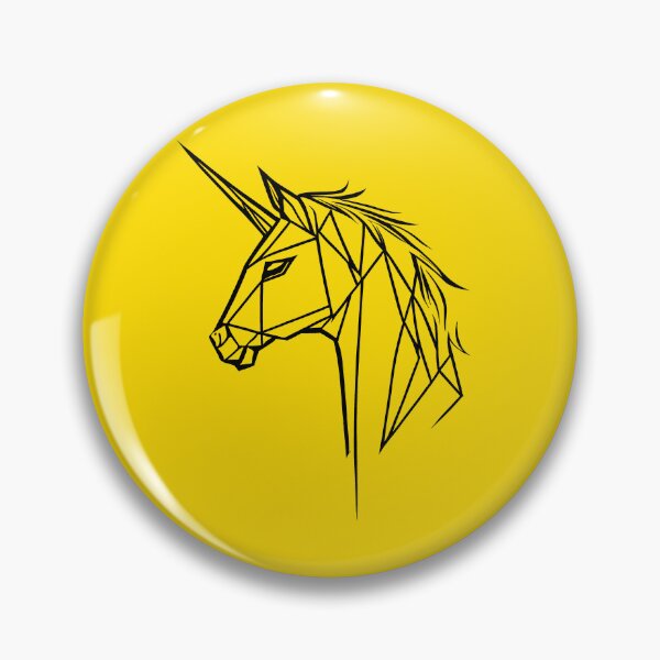 Item preview, Black Line Unicorn Yellow Gold BG designed and sold by DiscoGypsyFish.
