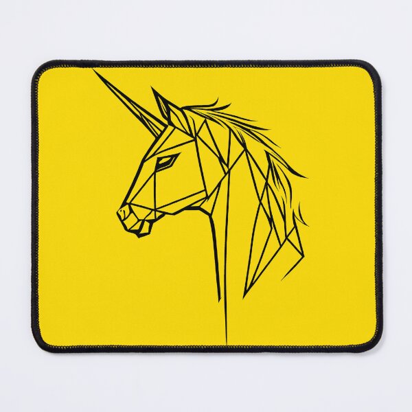 Item preview, Black Line Unicorn Yellow Gold BG designed and sold by DiscoGypsyFish.