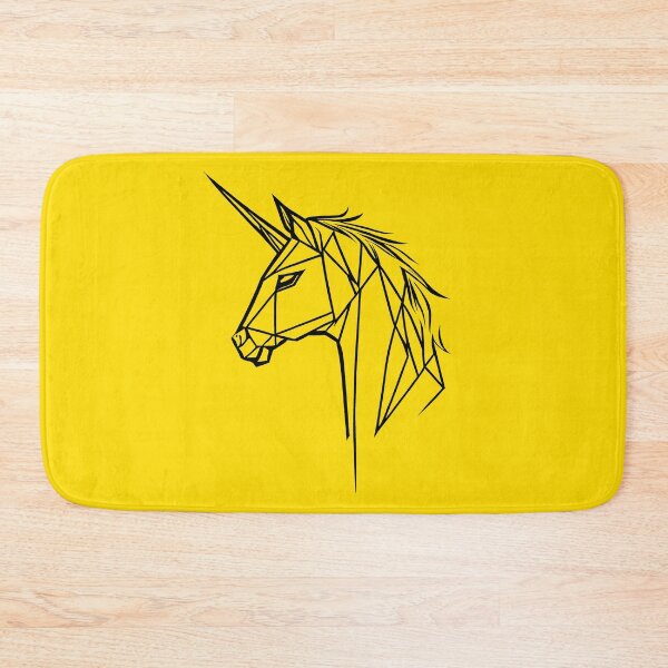 Item preview, Black Line Unicorn Yellow Gold BG designed and sold by DiscoGypsyFish.