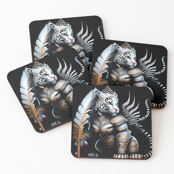 Item preview, TIGER WARRIOR WITH FEATHER 1 designed and sold by justyna-s28.
