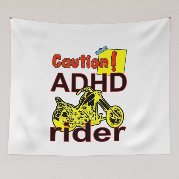 Item preview, Caution! ADHD Motorbike Custom Chopper Rider designed and sold by Everyday365.
