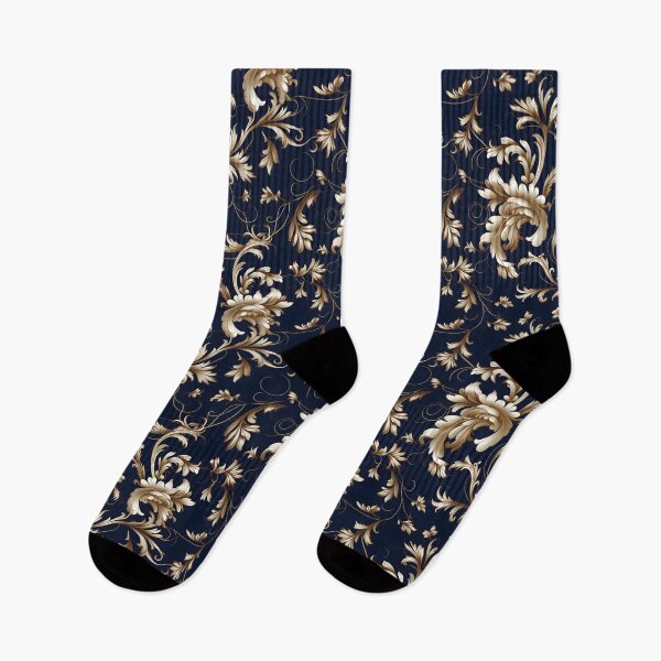 Item preview, Luxurious Baroque Navy Collection with White and Gold Rod-Tone Accents designed and sold by AlienSkinEyes.