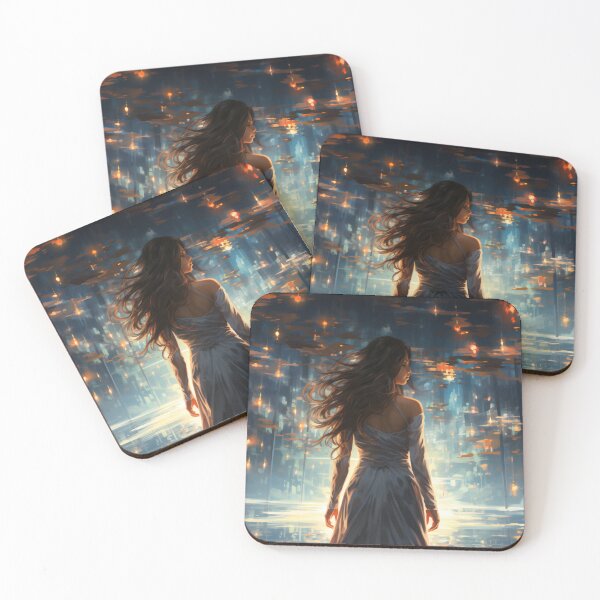 Item preview, Ephemeral Elegance: A Woman in a Flowing Dress Embracing the Sea designed and sold by oanaunciuleanu.