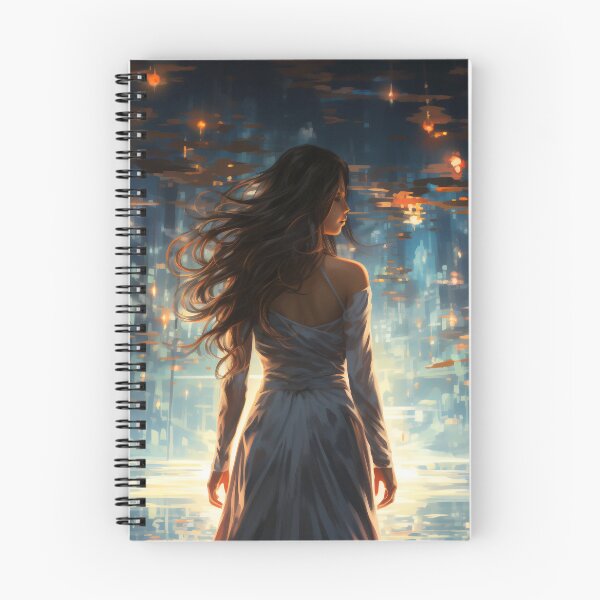 Item preview, Ephemeral Elegance: A Woman in a Flowing Dress Embracing the Sea designed and sold by oanaunciuleanu.