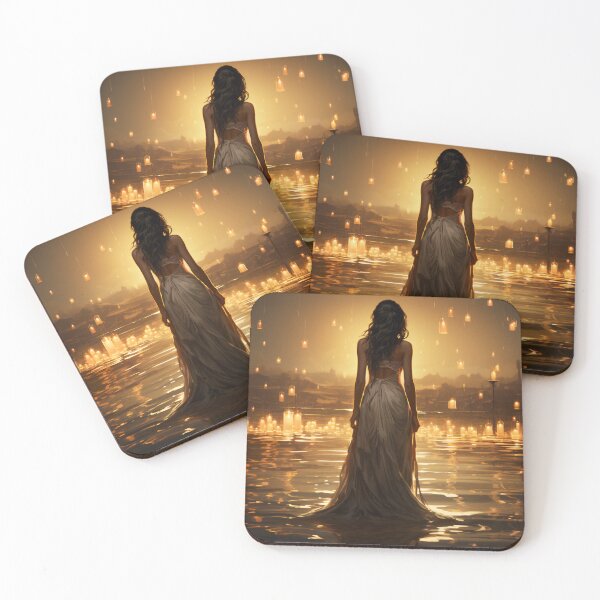 Item preview, Ephemeral Elegance: A Woman in a Flowing Dress Embracing the Sea designed and sold by oanaunciuleanu.