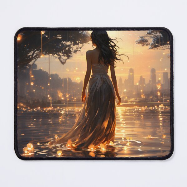 Item preview, Ephemeral Elegance: A Woman in a Flowing Dress Embracing the Sea designed and sold by oanaunciuleanu.