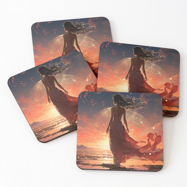 Item preview, Ephemeral Elegance: A Woman in a Flowing Dress Embracing the Sea designed and sold by oanaunciuleanu.