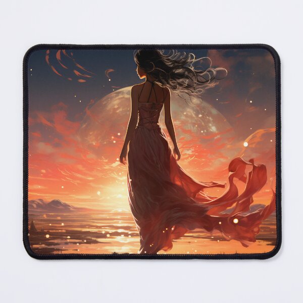 Item preview, Ephemeral Elegance: A Woman in a Flowing Dress Embracing the Sea designed and sold by oanaunciuleanu.