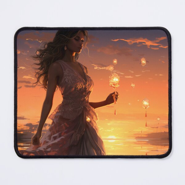 Item preview, Ephemeral Elegance: A Woman in a Flowing Dress Embracing the Sea designed and sold by oanaunciuleanu.