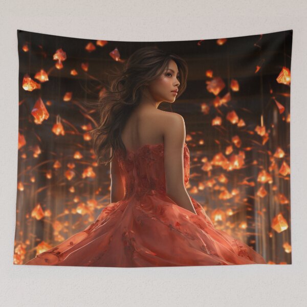 Item preview, Ephemeral Elegance: A Woman in a Flowing Dress Embracing the Sea designed and sold by oanaunciuleanu.