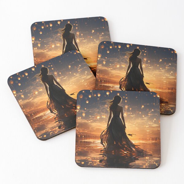 Item preview, Ephemeral Elegance: A Woman in a Flowing Dress Embracing the Sea designed and sold by oanaunciuleanu.