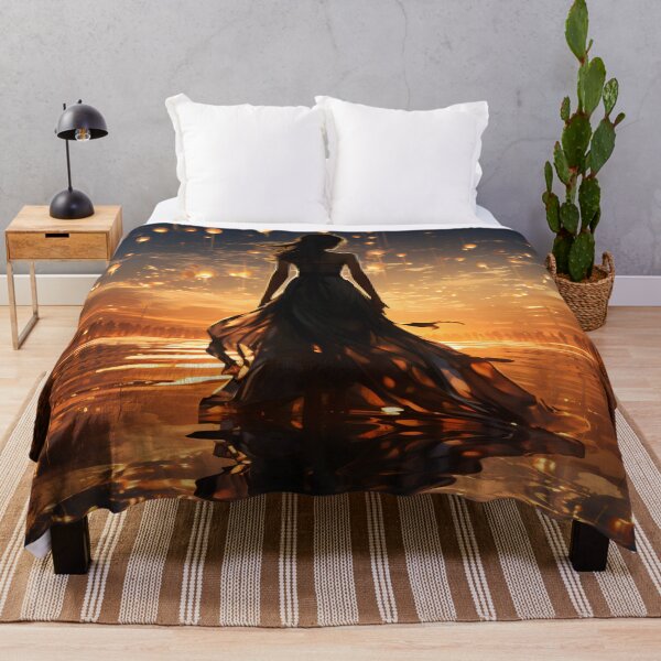Item preview, Ephemeral Elegance: A Woman in a Flowing Dress Embracing the Sea designed and sold by oanaunciuleanu.