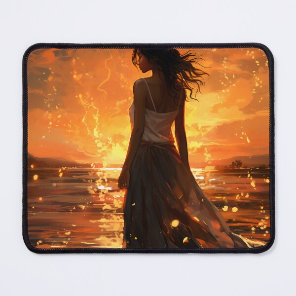 Item preview, Ephemeral Elegance: A Woman in a Flowing Dress Embracing the Sea designed and sold by oanaunciuleanu.