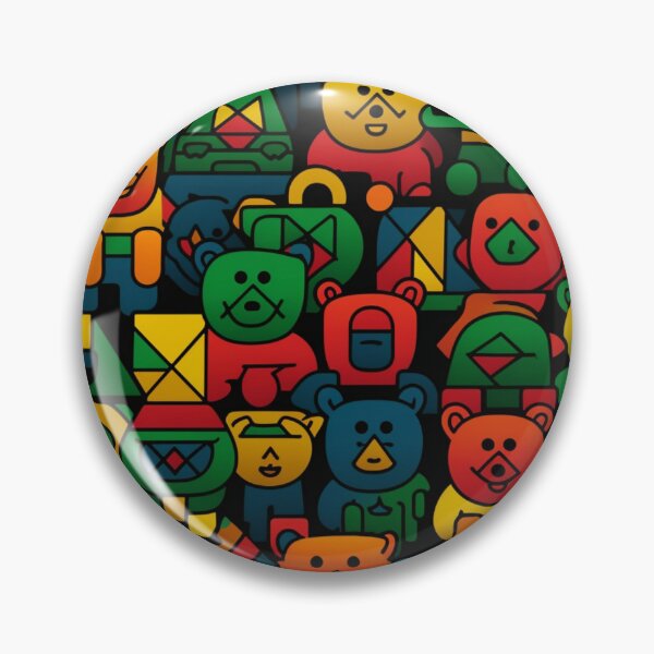 Item preview, Colorful fantasy pattern blue red green turquoise yellow black ornaments teddy workshop designed and sold by G-M-Designs.