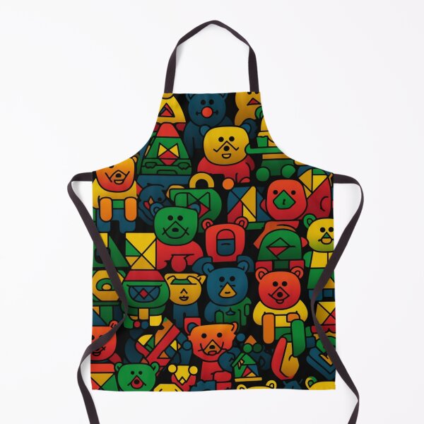 Item preview, Colorful fantasy pattern blue red green turquoise yellow black ornaments teddy workshop designed and sold by G-M-Designs.