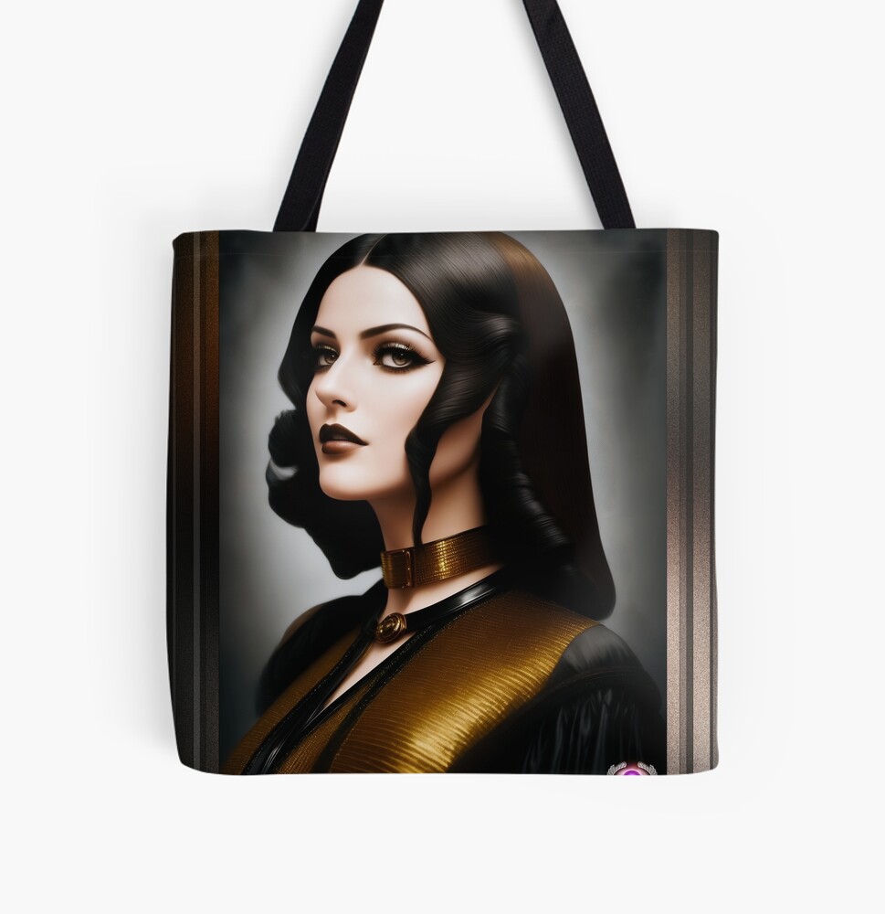 That Tempting Look Captivating AI Concept Art Portrait by Xzendor7 Decorative Tote Bag