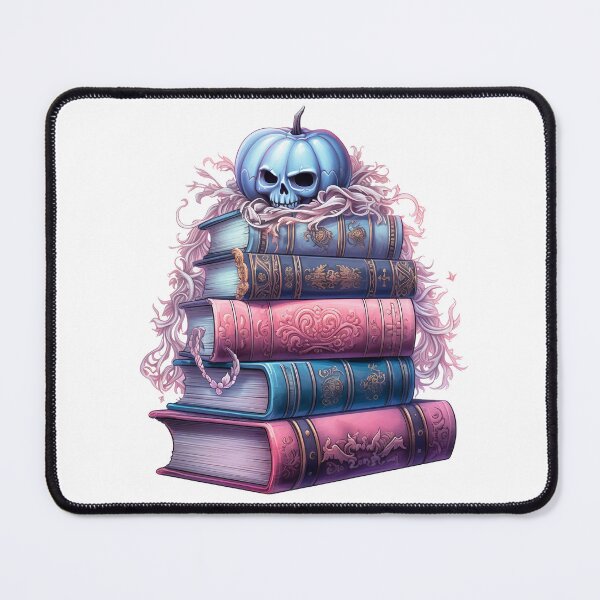 Item preview, Stack of Books Halloween Pastel Goth Whimsical Watercolor Style designed and sold by Geeknip.