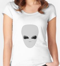 Extraterrestrial alien face or head Women's Fitted Scoop T-Shirt