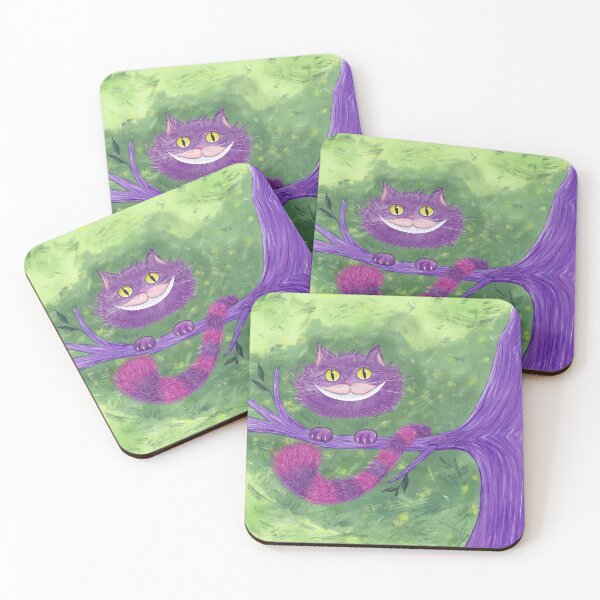Item preview, Purple Cheshire Cat on Tree Branch: Digital Illustration designed and sold by Wolshebnaja.