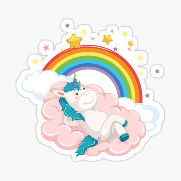 Happy unicorn in the sky Sticker