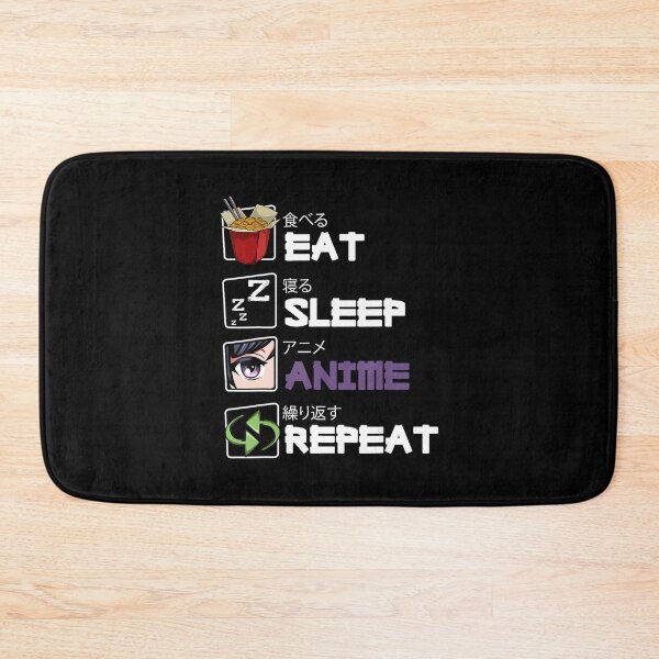 Item preview, Eat Sleep Anime Repeat Kawaii Otaku Manga Japan Fan Kanji designed and sold by Baninch.