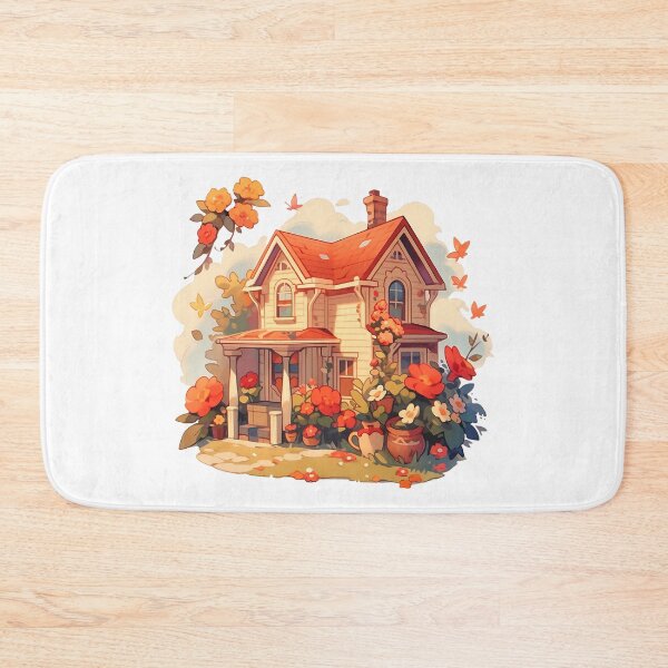 Item preview, Cute Cozy Cottage Filled with Flowers in Rustic and Cottagecore Style designed and sold by CozyKawaiiArt.