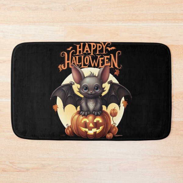 Item preview, Halloween Happy Bat on a Pumpkin designed and sold by Oceanicmaster.