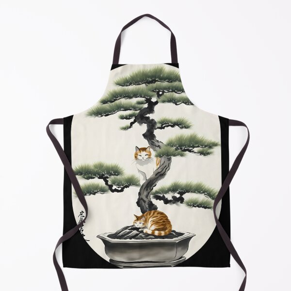 Item preview, Cat bonsai - Peaceful Bonsai Cat in Japanese Style - Simple Round Corner Rectangle Frame designed and sold by Mechanical-Artt.
