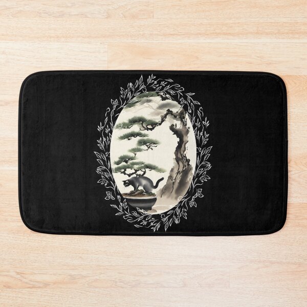 Item preview, Cat bonsai - Kitty and Bonsai Tree Art - Vintage Frames Floral Ornate Portrait Oval White designed and sold by Mechanical-Artt.