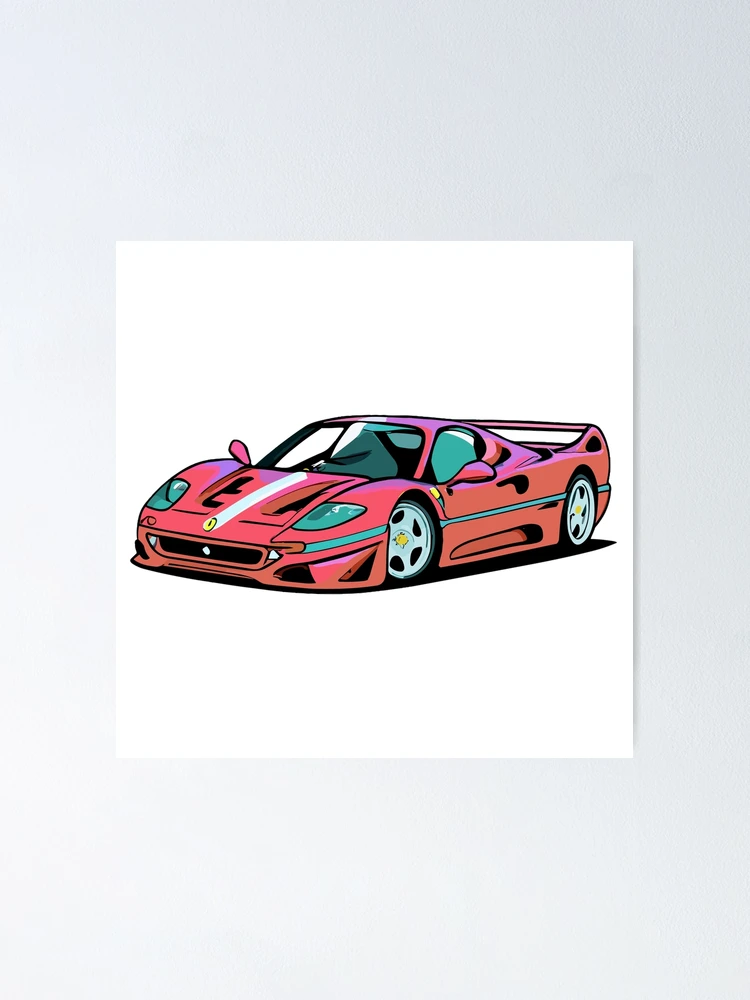 Ferrari F50- Cartoon Design | Poster