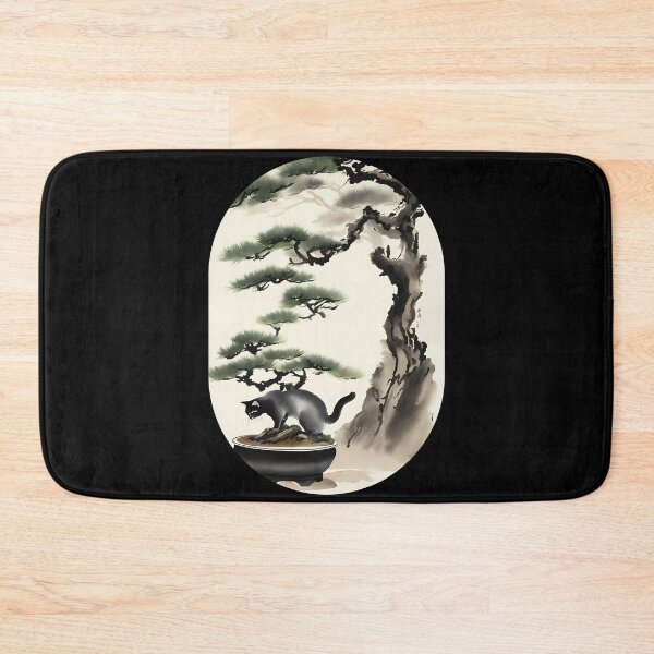 Item preview, Cat bonsai - Kitty and Bonsai Tree Art - Simple Round Corner Rectangle Frame designed and sold by Mechanical-Artt.
