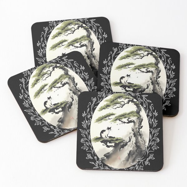 Item preview, Cat bonsai - Bonsai Kitty Zen Garden - Vintage Frames Floral Ornate Portrait Oval White designed and sold by Mechanical-Artt.