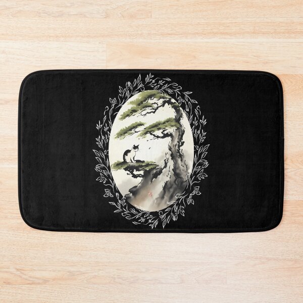 Item preview, Cat bonsai - Bonsai Kitty Zen Garden - Vintage Frames Floral Ornate Portrait Oval White designed and sold by Mechanical-Artt.
