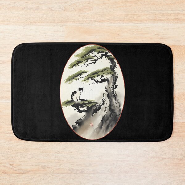 Item preview, Cat bonsai - Bonsai Kitty Zen Garden - Oval Frame with Red Border designed and sold by Mechanical-Artt.